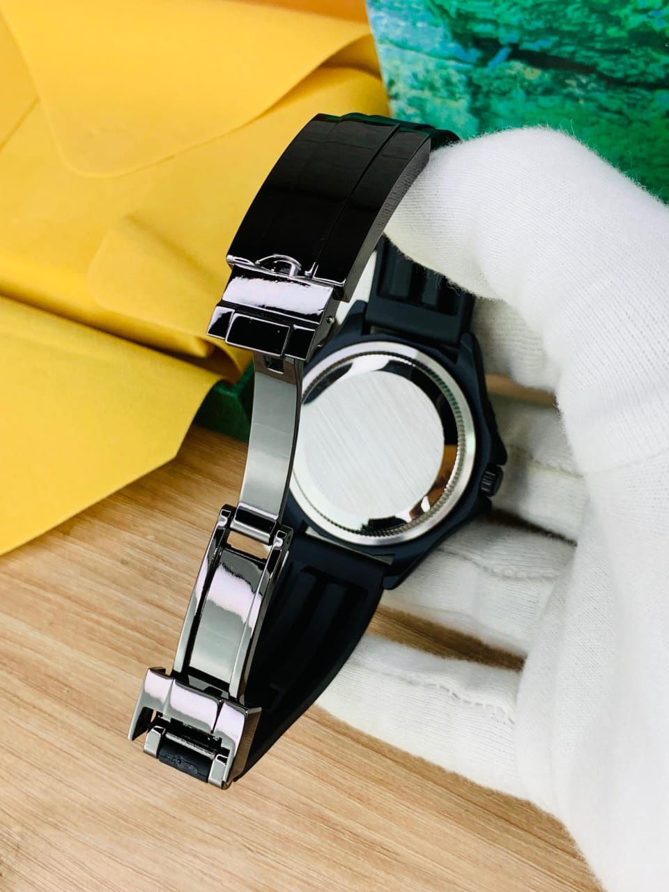 ROLEX YATCH MASTER WITH BOX | GENT'S COLLECTION | BIG SIZE CASE | RUBBER STRAP | BRASS CASE | WITH-DATE | AVAILABLE IN DIFFERENT COLOURS |